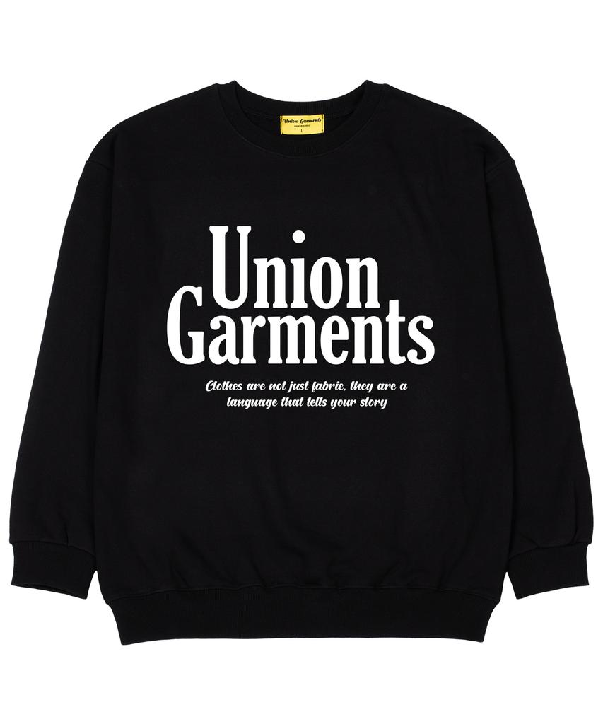 UNION GARMENTS Ug Point French Terry Oversized Sweatshirt Black