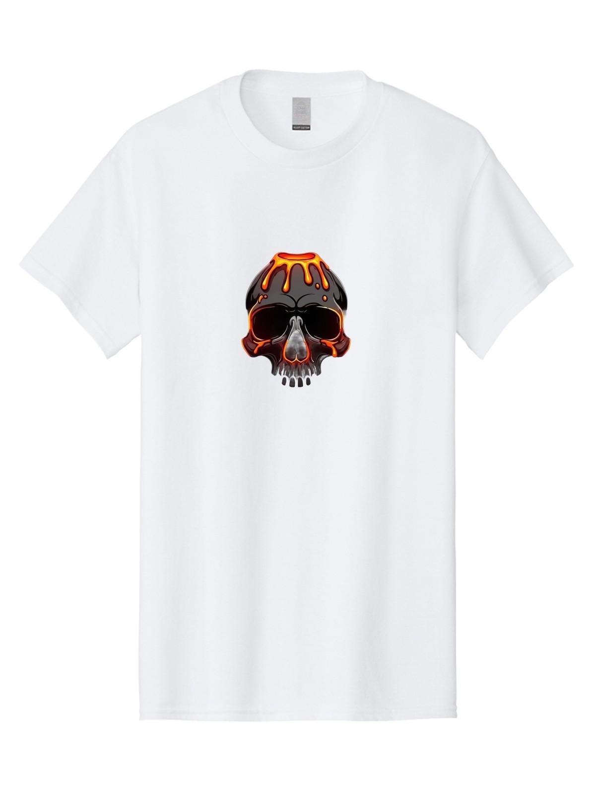 Melting-Skull-1 Mens Graphic Tee,100% Cotton,Casual Summer Wear S