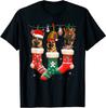 NEW LIMITED Christmas German Shepherd Sock Xmas Reindeer Santa ELF Dog T-Shirt