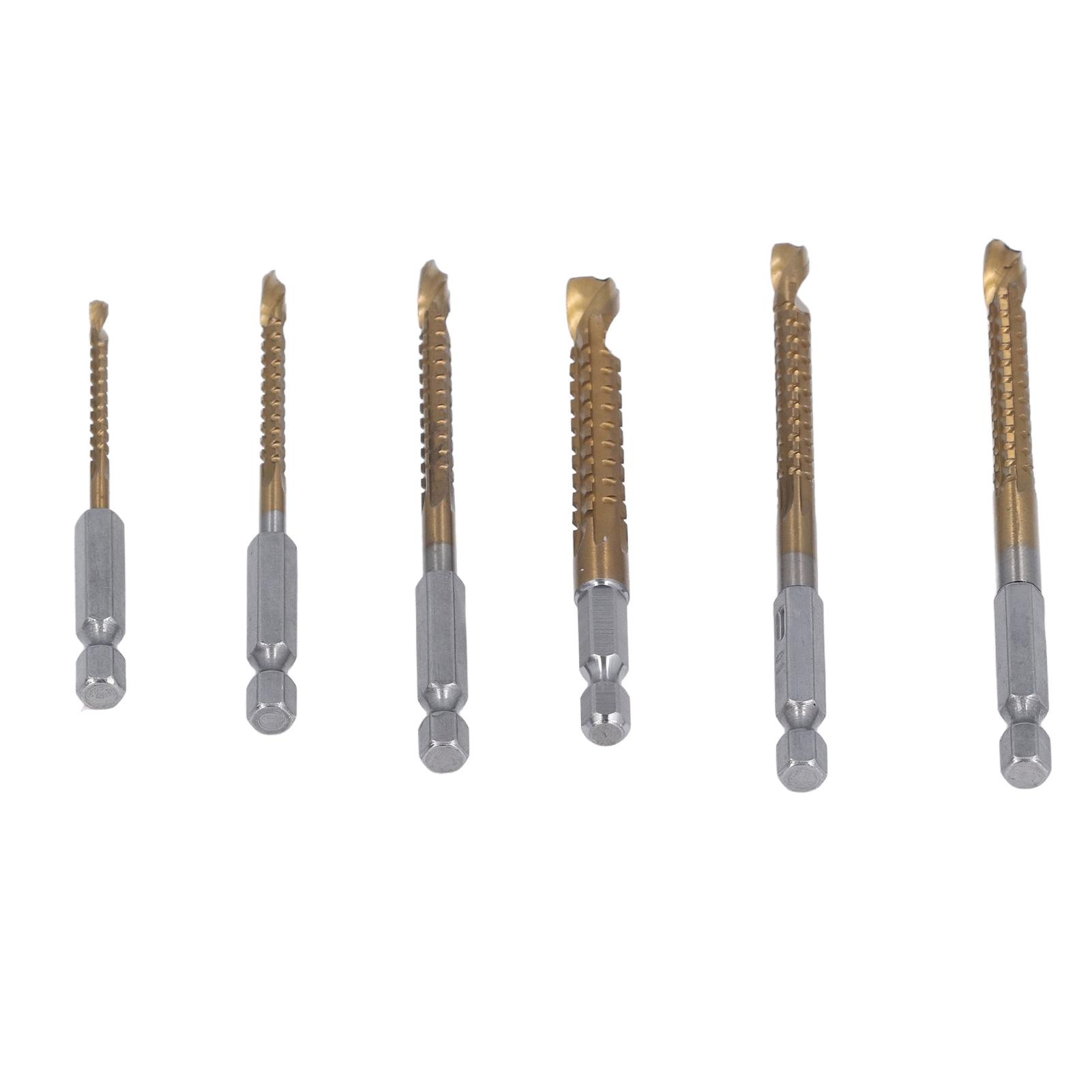

6 Pcs Set Twist Drill Bit 3mm 4mm 5mm 6mm 6.5mm 8mm Ti Coated HSS Twist Serrated Drill Bit with