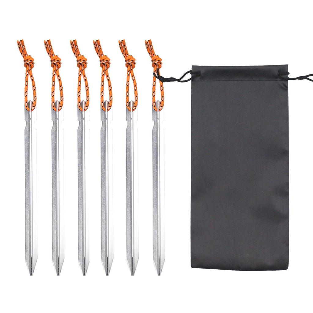 18cm Reflective Aluminum Alloy Tent Stakes Set with Storage Bag