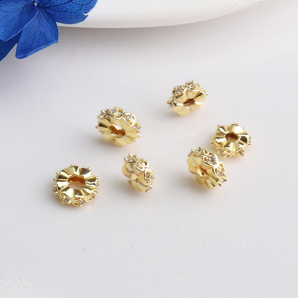 14K Gold-Filled Zircon Heart Beads: Color-Preserving Spacer for DIY Bracelets & Necklaces