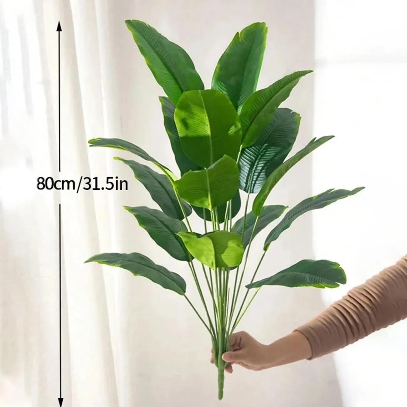 

1pc Artificial Plants Large Tropical Palm Tree Fake Banana Plants Leaves Real Touch Plastic Monstera Simulated Plant for Home 12 leaves