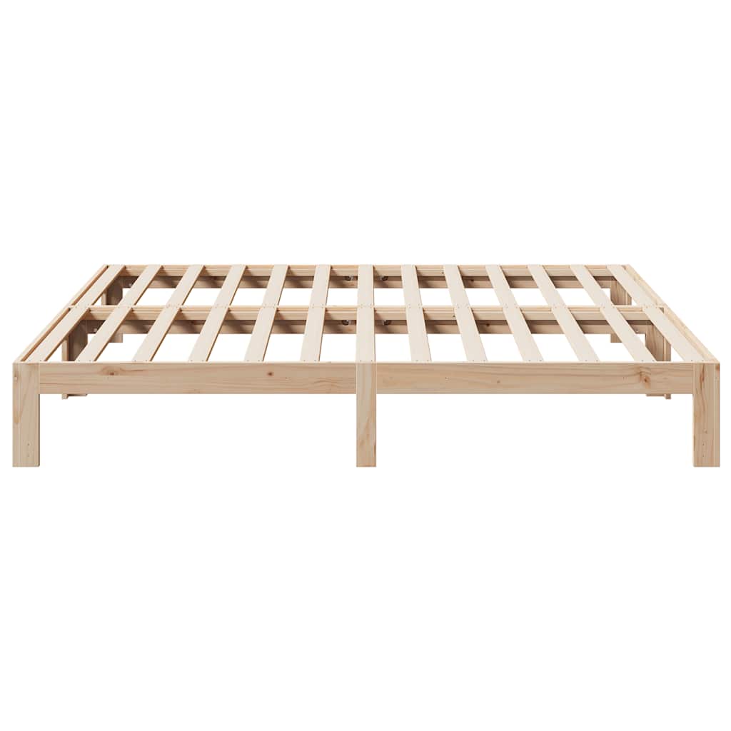 Solid Wood Bed Frame without Mattress 160 x 200 cm Pine Wood