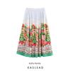 Kaslead New Women Clothes Western Style Print Cape Style High Waist Temperament Midi Dress 3787348 330