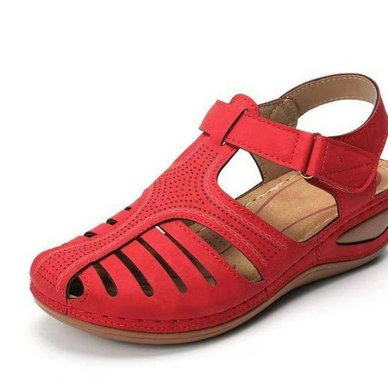 New Retro Summer Wedge Heel Closed-Toe Sandals for Women