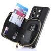 D3 For Xiaomi Redmi Note 13 4G Case Zipper Wallet Leather+TPU+PC Phone Cover with Crossbody Strap