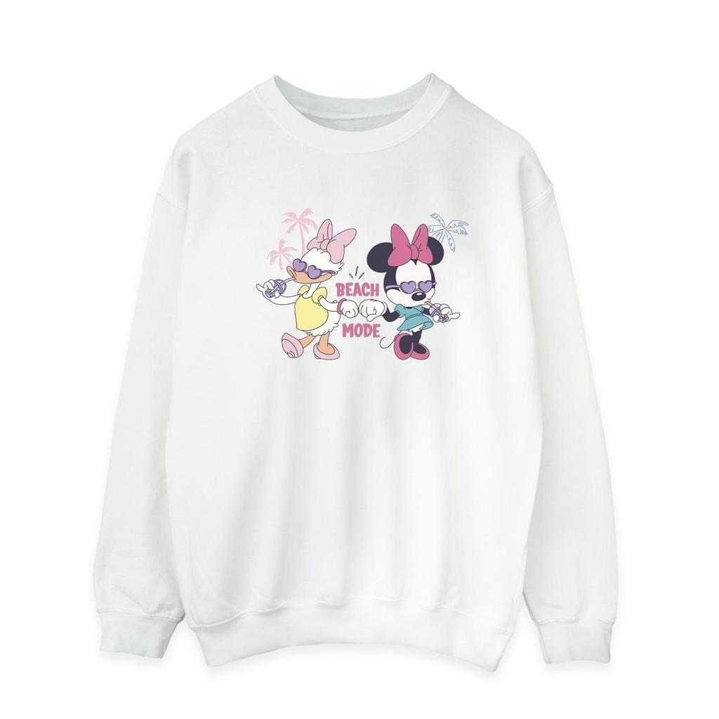 Disney Mens Minnie Daisy Beach Mode Sweatshirt
