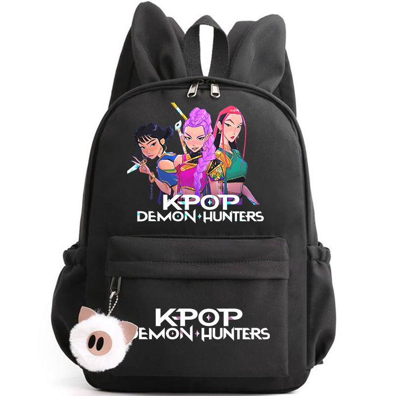 KPop Dämonenjäger Rucksack für Mädchen Jungen Kinder Rucksack Freizeit Schultaschen Reise Hasenohren Rucksäcke Mochila Geschenktüten