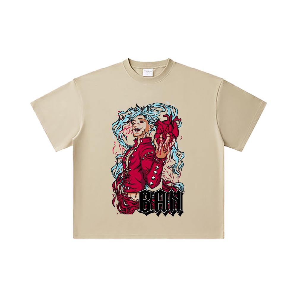 260 GSM Double Yarn 32 Count 100% Cotton Seven Deadly Sins V1 Ban Print Unisex Heavy Cotton T Shirt