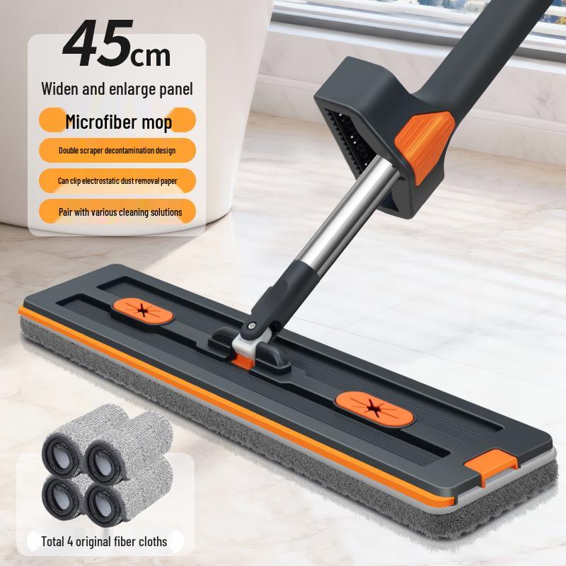 2026 Chenille Flat Mop: Hands-Free, Wet & Dry One-Wipe Clean with Replaceable Cloth