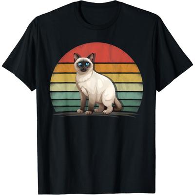 Siamese Cat Lover Retro Style Distressed Vintage Siamese Cat T-Shirt