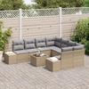 VidaXL Ensemble de Canapés de Jardin 9 Pièces avec Coussins Beige Poly Rattan 3347000