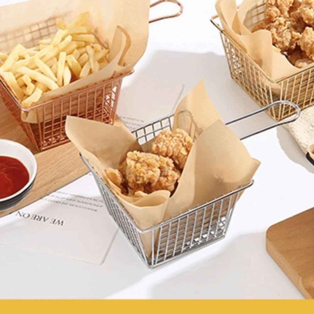 Square Shape Fryer Basket Iron Frying Strainer Durable French Fry Holder  Cooking Frying