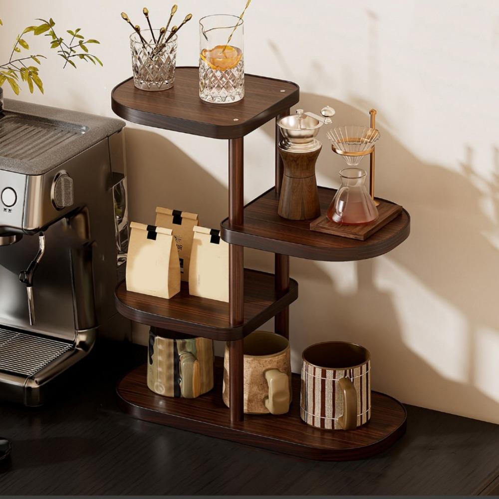 Large Capacity Cup Storage Rack Bamboo Seasoning Storage Rack Perfume Display Stand for Kitchen