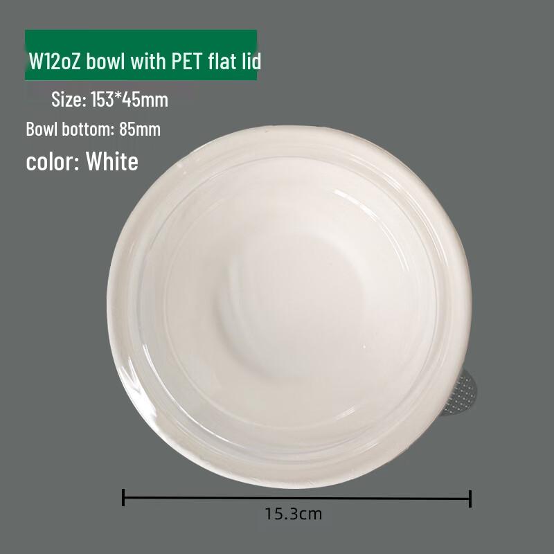 OLOEY 340ml Disposable Sugarcane Pulp Bowls with PET Lids