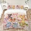 3pcs Enchanted Eeveelutions Bedding Set - 1 Soft Quilt Cover + 2 Pillowcases, Machine Washable - Suitable for All Seasons, Perfect Gift for