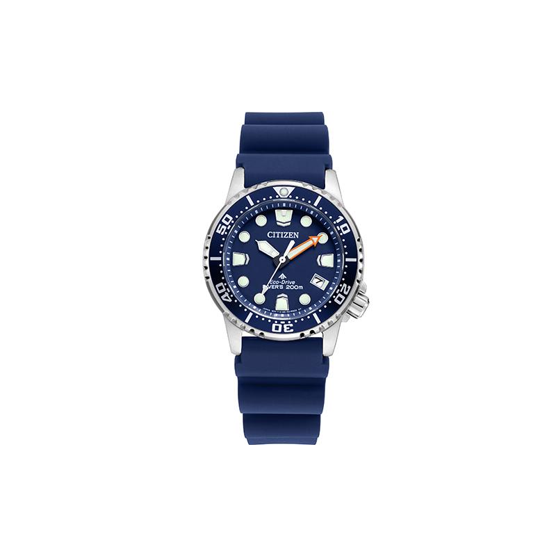 

CITIZEN Sky Eagle Series Diving Eco-Drive 200 Meters Waterproof Solar Quartz Rubber PU Strap Unisex Blue Dial EO2021-05L синій