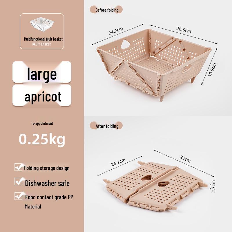Multifunktionaler faltbarer Abtropfkorb: Großes Fassungsvermögen, Tragbares Design für Obst & Gemüse mit erhöhten Füßen