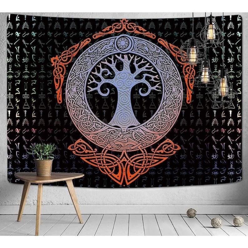 Viking tapestry, Norse Viking rune, Nordic 75x100