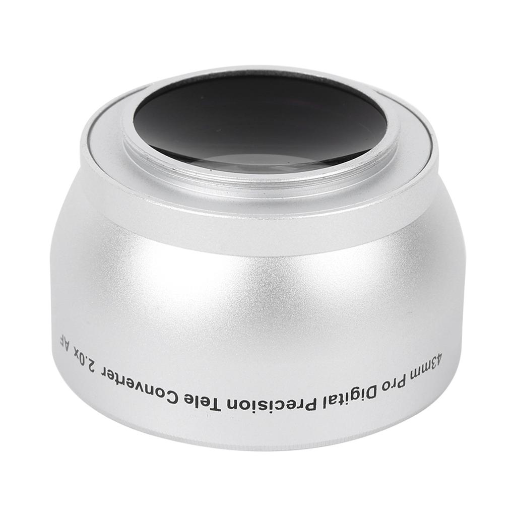 43MM 2X Aluminum Alloy Black Magnification Additional Lens for All 58MM Opening  Diameter Camera
