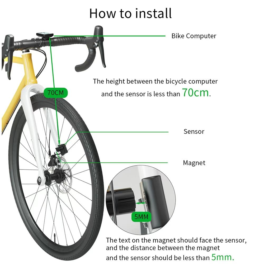 Bike Computer Large Screen Ultra-Long Life Battery Multi Function  Wireless Bicycle Speedometer Odometer with Backlighter with