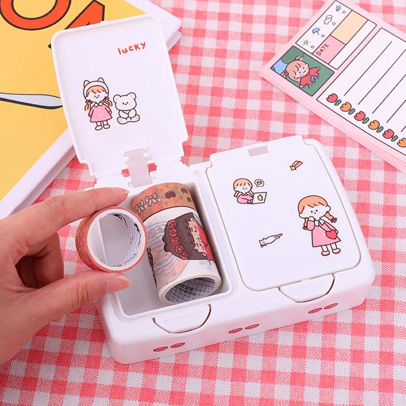 Ins Tlačidlo Stolný Roztomilý Úložný Box s Vekom Drobnosti Mini Úložný Box na Šperky Organizér Kawaii Box Nádoba Úložný Malý