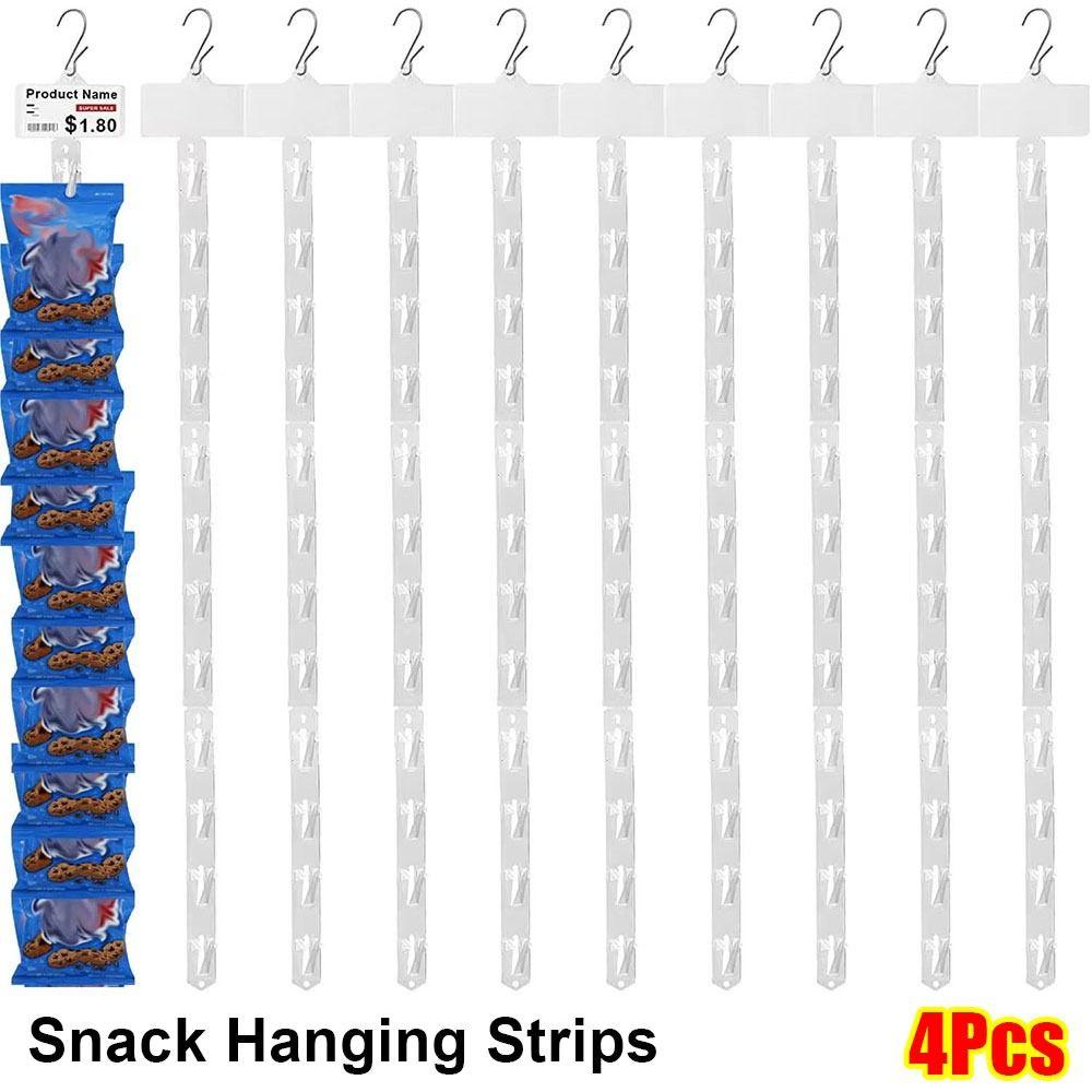 

4Pcs with Label Header Display Hanger Plastic Merchandising Clip Strip for Retail Store
