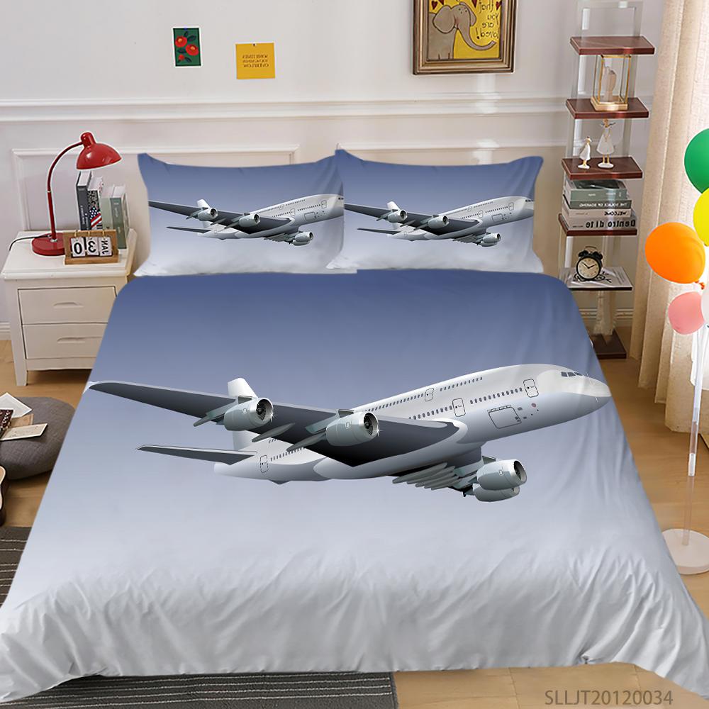 3D Deluxe sada ložního prádla Povlak na přikrývku a povlak na polštář se vzorem vozidla 2 nebo 3 kusy na loď nebo na kolo Potištěné v plné velikosti, pratelné a pohodlné povlečení