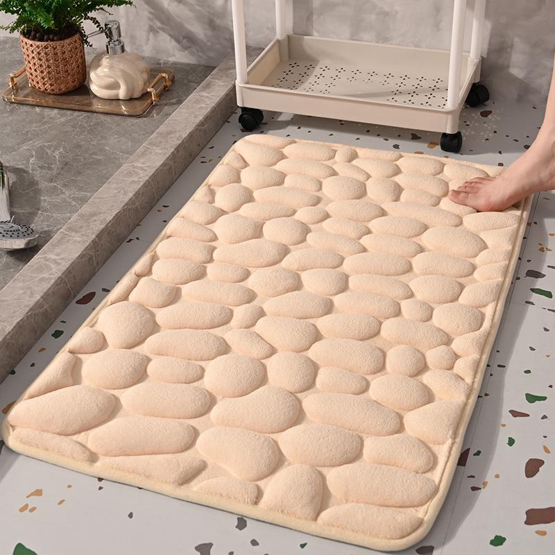 Pebble Embossed Water-Absorbent Non-Slip Door Mat – Cute, Durable Carpet for Bathroom and Entrance.