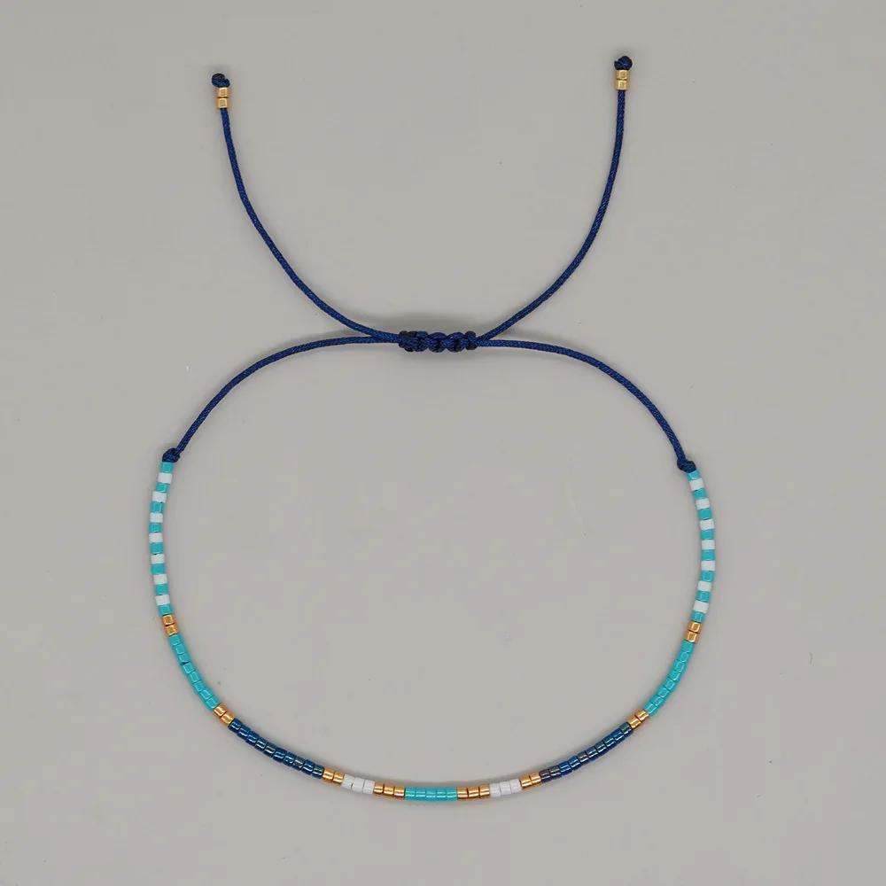 

Classic Design Boho Colorful Acrylic Bead Thin Chains Couple Bracelet for Women Charm Handmade Small Ball Bangle Korean Jewelry