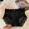 Lady Summer New Style Sexy Pure Desire Jacquard Lace Cotton Crotch Bag Hip Middle Waist Triangle Briefs