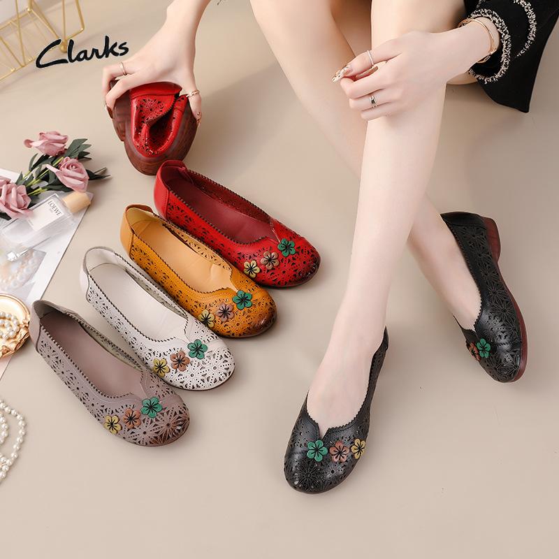 Summer Top Layer Cowhide Flat-soled Casual Beef Tendon Soles Women's Shoes Ethnic Style Genuine Leather Hollow Sandals Women's Mother's Shoes