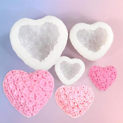 3D Valentine's Day Love Silicone Mold Handmade Heart Shaped Rose Ball Aromatherapy Candle DIY Korean Mousse Cake Baking Tool