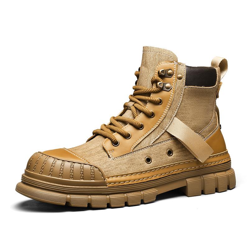 Outdoor Tooling Boots Medium Help Thick Sole Height Increasing Retro Style Men'S Martin Boots