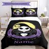 3pcs Custom Name The Nightmare Before Christmas Bedding Set Duvet Cover Closure Includes 1 Duvet Cover & 2 Pillowcases, Soft and Comfortable for All S