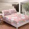 Cartoon Rainbow Pattern Mattress Four-Piece Bedding Set Bedroom Dormitory Bedding Decoration