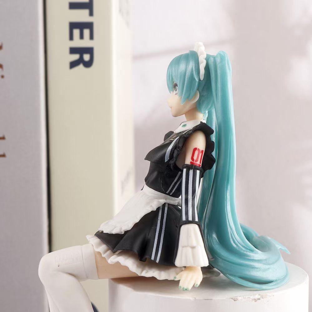 14cm New Anime Hatsune Miku Virtual Singer Manga Sitting posture Model Toys computer desk cake decoration cute toys free ship