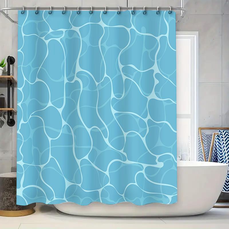 

Bright Blue Waterproof Shower Curtain With Bathtub Decoration Perfect For Home Bathrooms Decor! (200 X 180Cm) W60H190(CM)-1 Pcs