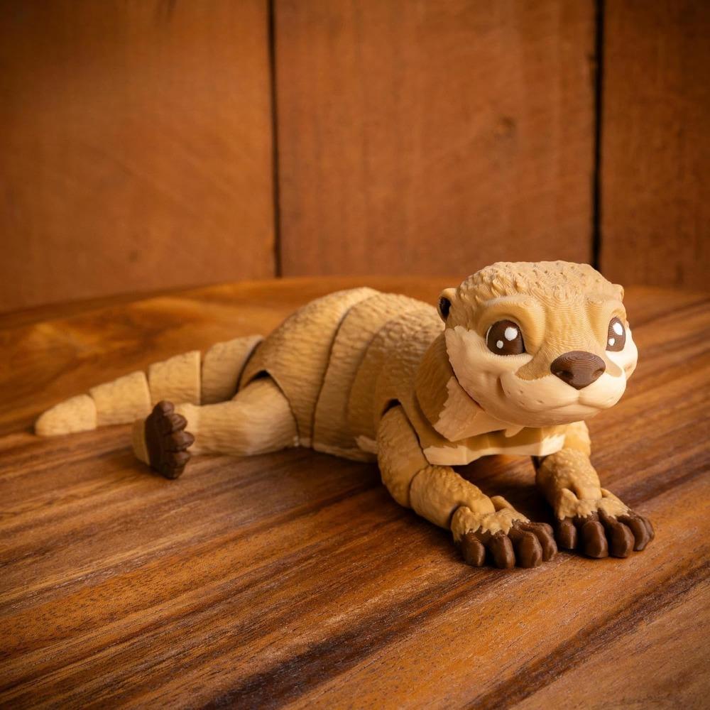 Cute 3D Printed Otter 3D Animals Statue Toy Articulated Flexible Executive Desk Fidget Toys for Autism ADHD Home Office Decor