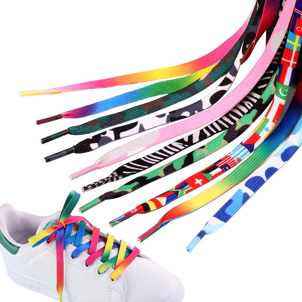 1 Paio di Lacci per Scarpe in Tela Gradiente Arcobaleno Lacci Colorati alla Moda per Sneakers Casual
