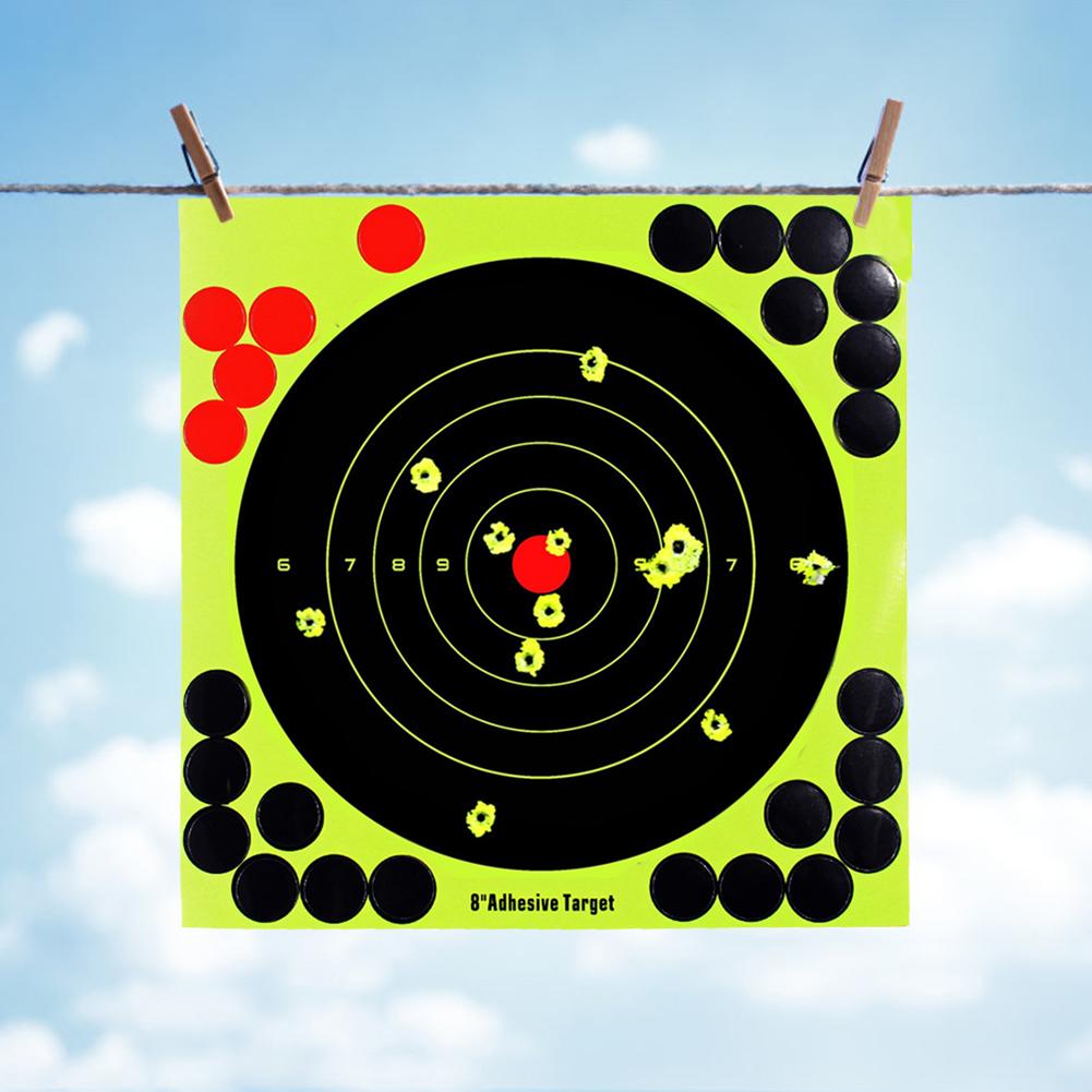 5/10PCS 8-inch Adhesive Fluorescent Splatter Shooting Target High-Visibility Reactive Sticker for Hunting/Shooting Training