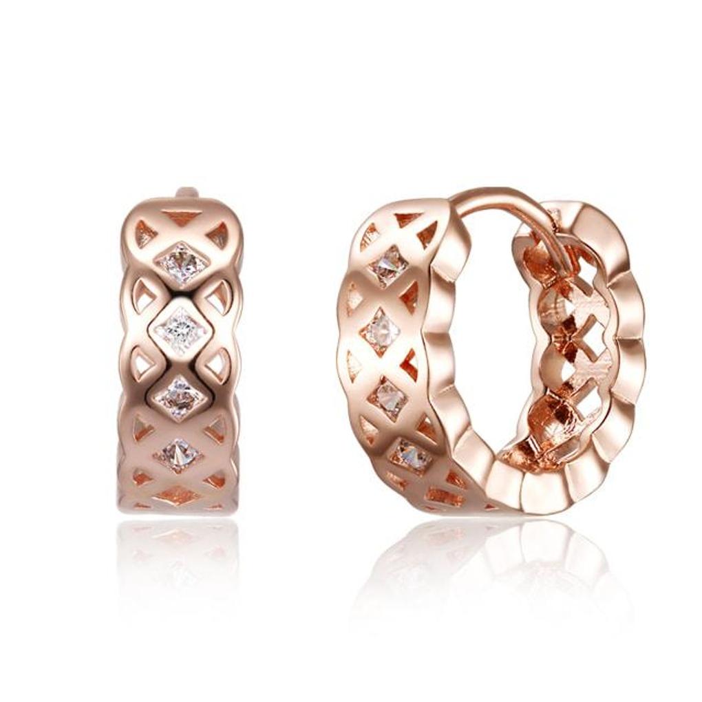 

14K GF Ballroom Carved Stone One-Touch Ring Earrings C24EGF197