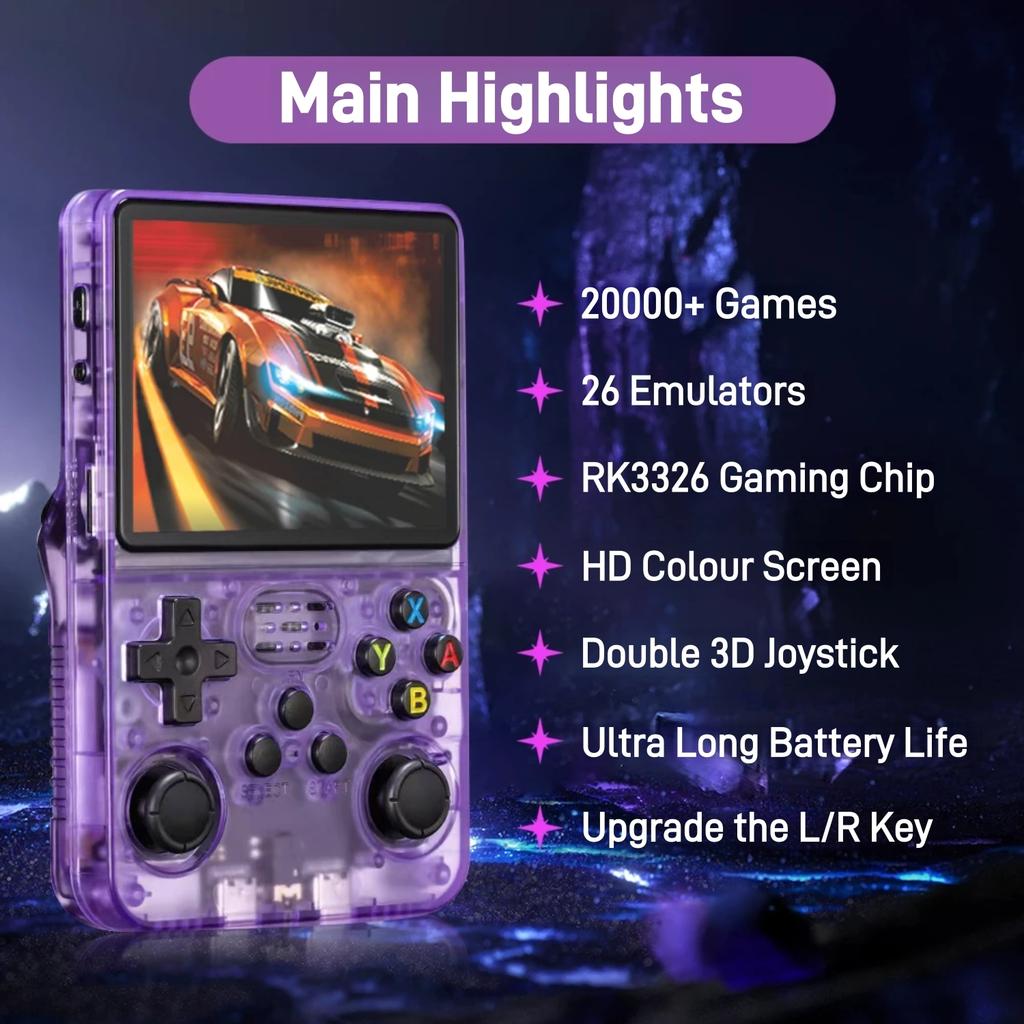 Console de jeu portable rétro R36S, écran IPS 3,5 pouces, plus de 20 000 jeux intégrés, plus de 20 émulateurs, console de jeu mini 64 Go/128 Go