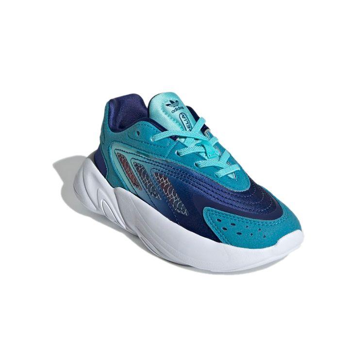 Adidas Originals Ozelia Non-Slip Breathable Low-Top Thick Sole Casual Dad Shoes Kids Sneakers Blue H00826