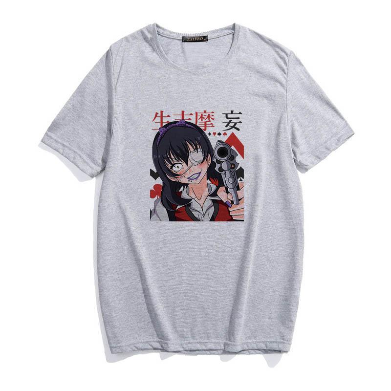 

Футболка с принтом аниме в стиле ретро уличной моды Y2K для лета в Европе и Америке 3XL серый
