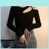 Spring Off Shoulder Tshirt For Women With Embroidered Detailing And Oversize Fit