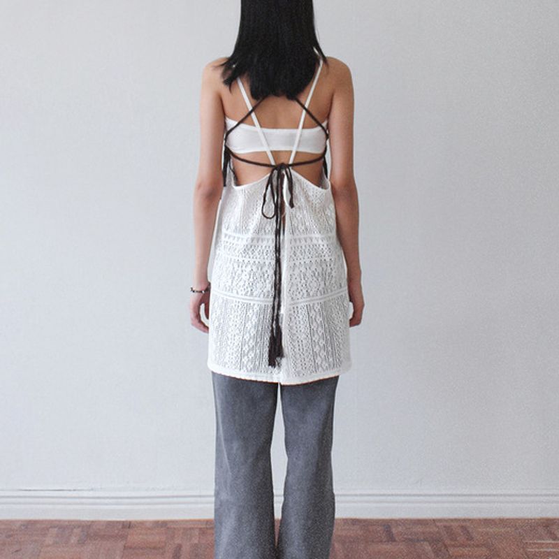 Rubati Marrakesh Crochet Lace Apron Dress_WHITE