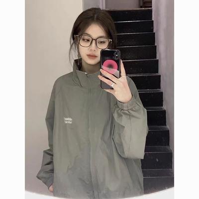 Vintage Harajuku Jacket Women Oversized Windbreaker Y2k Gorpcore Korean Streetwear Track Jackets Outdoor Casual Fashion