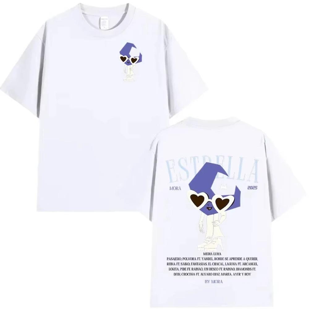 

Rapper MORA Album 2025 Merch Graphic T Shirt Men s Clothing Casual Oversized T Shirts Unisex Fashion High Quality T-shirt XXXXXL белый